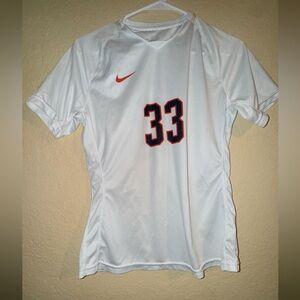 Nike White and Orange Soccer Jersey